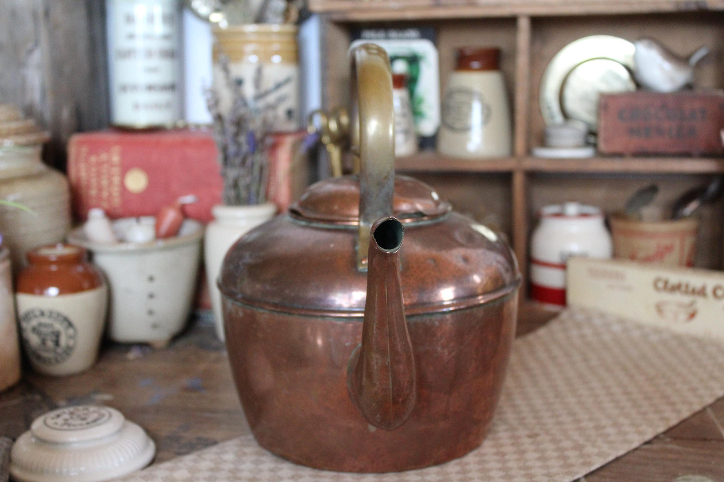 Antique Copper Kettle, Copper Kettle, Antique Copper Teapot, Antique Copper Tea Kettle, Copper stove Kettle, Antique kitchenware, Tea Kettle