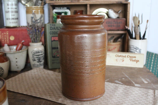 Vintage Stoneware Pot, Stoneware Pot, Vintage Stoneware Jar, Kitchen Jar, Utensil Pot, Vintage Utensil Pot, Vintage jar, Farmhouse Decor