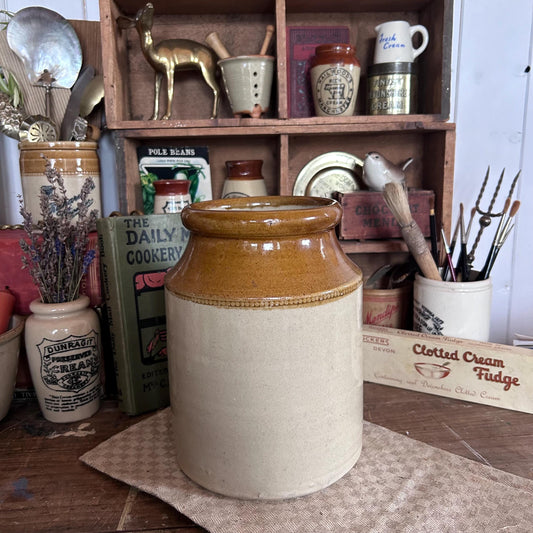 Vintage Stoneware Pot, Stoneware Pot, Vintage Stoneware Jar, Kitchen Jar, Utensil Pot, Vintage Utensil Pot, Vintage jar, Farmhouse Decor