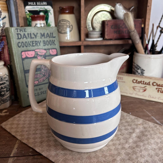 Vintage Blue and White Stripped Jug, Cornishware blue and white, Pitcher, Vintage Pitcher  Cornishware Jug,  Vintage Flower Jug, pitcher jug