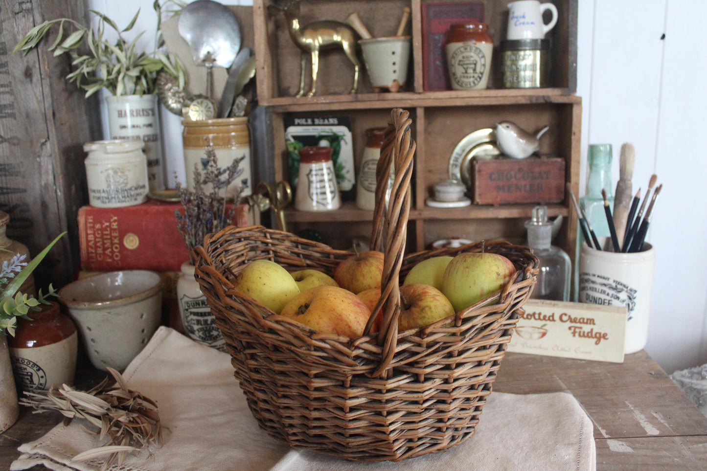 Vintage wicker basket, Small ideal Child Size, Childrens Wicker Basket, Childrens Basket, Mini Basket, Vintage little basket