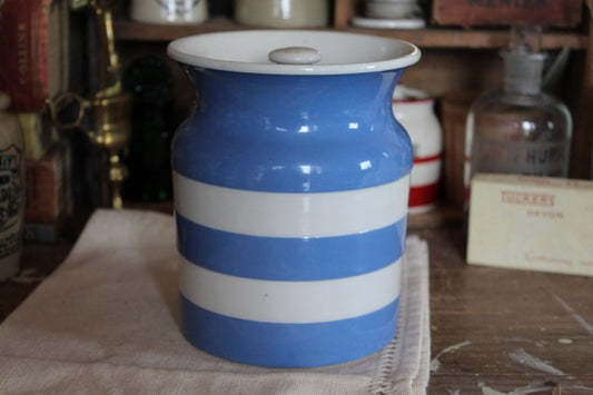 Vintage TG Green Cornishware Kitchen Canister Pot, Blue and White Cornishware, Vintage Cornishware, Vintage Kitchen Canister, T G Green Pot