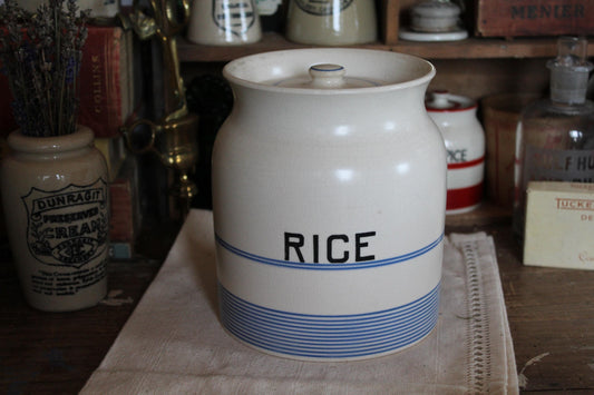 Vintage 1930s Kleen Kitchen Brand Rice Kitchen Canister, English Kitchen Canister, Art Deco Kitchen, Kitchen Canister, Rice Storage jar, jar