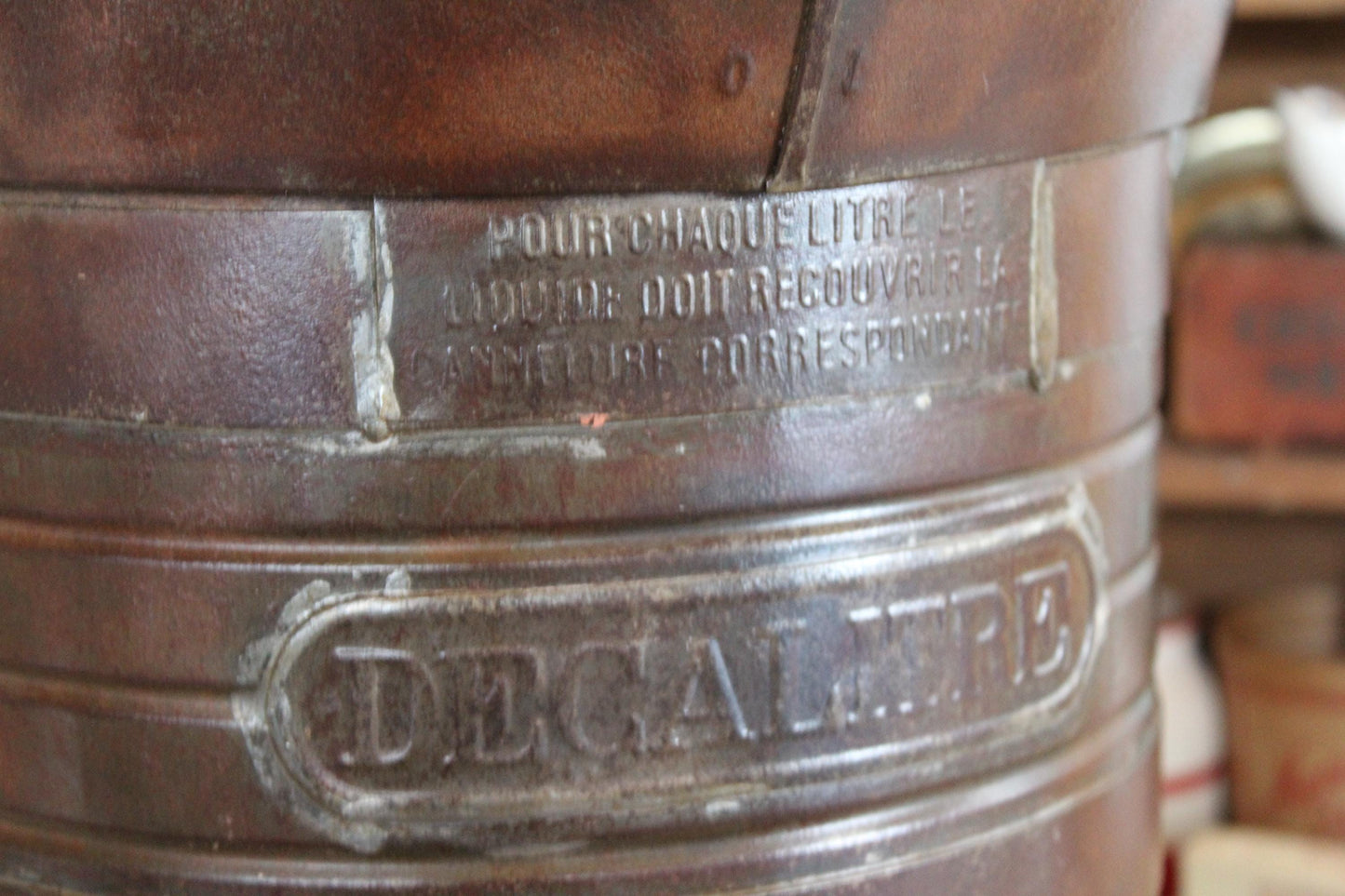 Vintage French Decalitre Bucket, French Wine Jug, Vintage French Bucket, Vintage Coal Bucket, Coal Scuttle, Kindling Bucket Log Basket