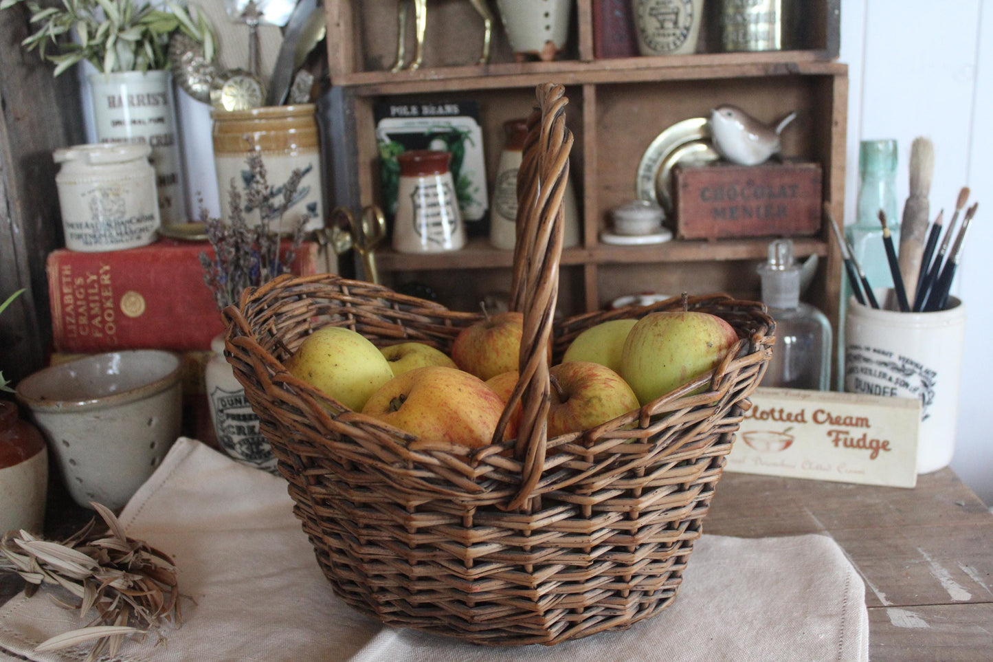 Vintage wicker basket, Small ideal Child Size, Childrens Wicker Basket, Childrens Basket, Mini Basket, Vintage little basket